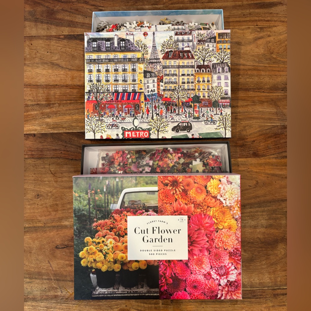 Galison Puzzles Lot - Cut Flower Garden (new) & Paris